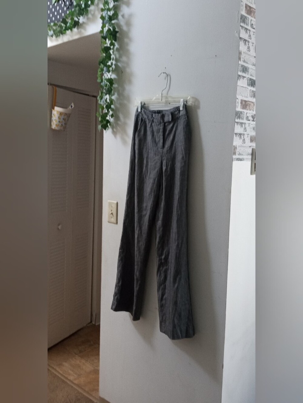 White House Black Market Dark Gray Straight-Leg Chinos